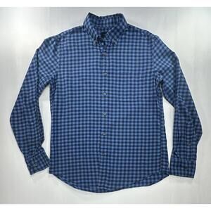 J Crew 100% Cotton Oxford Plaid Button Up Blue Mens M